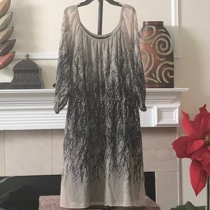 DRESSES...  black/tan dress - size 16 SALE... SALE